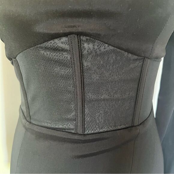 Zara Black Long Sleeve Mini Dress Sz Small NWT - Picture 4 of 8